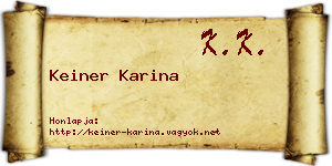 Keiner Karina névjegykártya